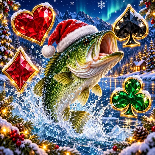 Big Catch Bass Fishing Christmas slot cover