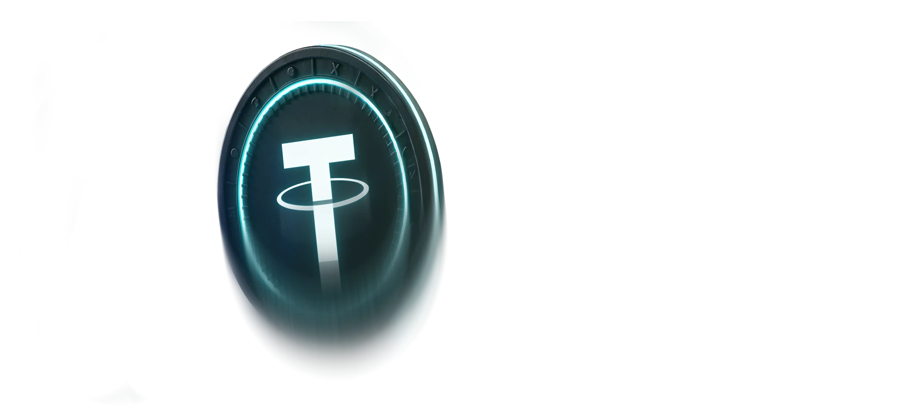 Turquoise Tether coin representing USDT withdrawals